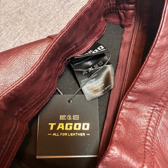 Faux Leather Skirt High Waisted, Pleather A Line Knee Length Wrap Skirt, SM - Picture 9 of 10